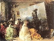 Marques, Francisco Domingo Interior of Munoz Degrain's Studio in Valencia china oil painting reproduction